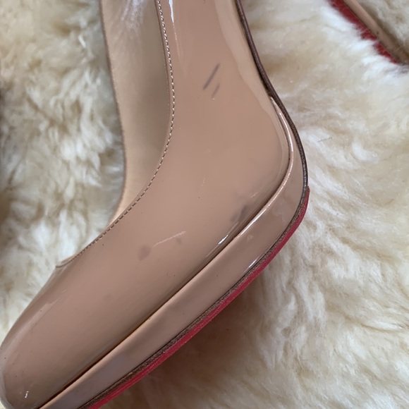 Christian Louboutin Nude Beige New Simple Patent Pumps Heels Shoes 37.5 - Picture 4 of 16